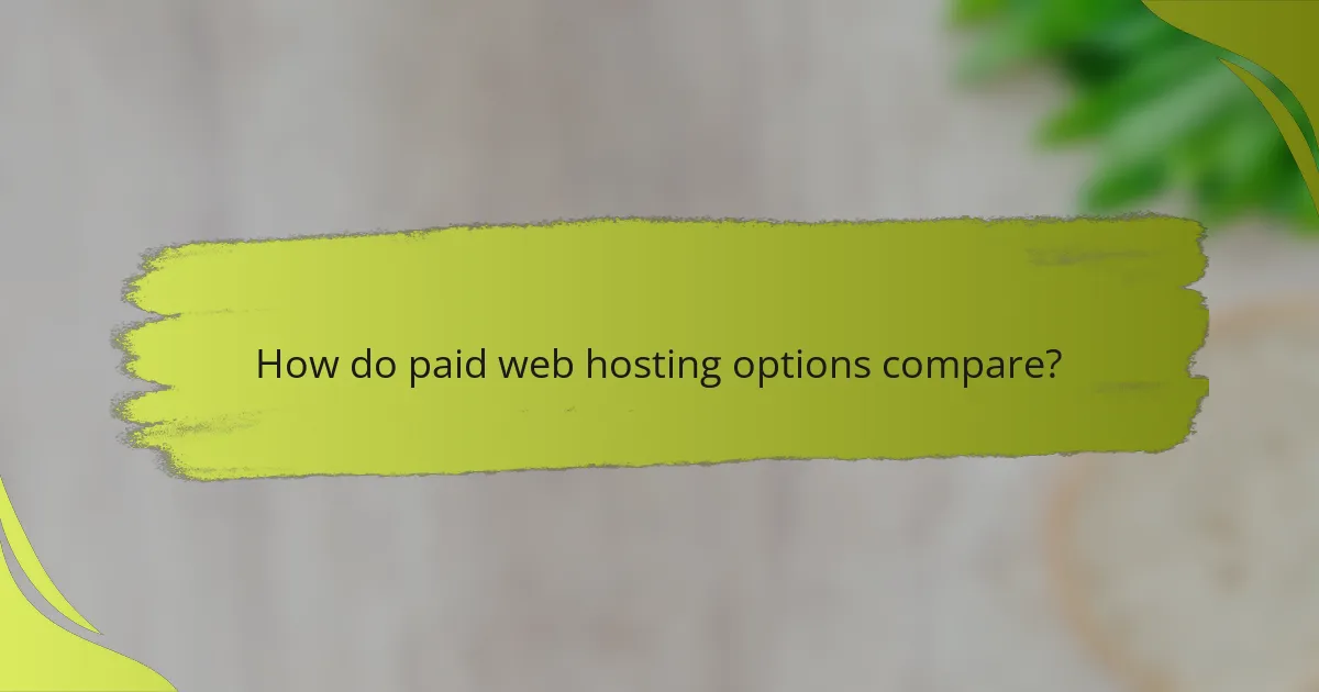 How do paid web hosting options compare?