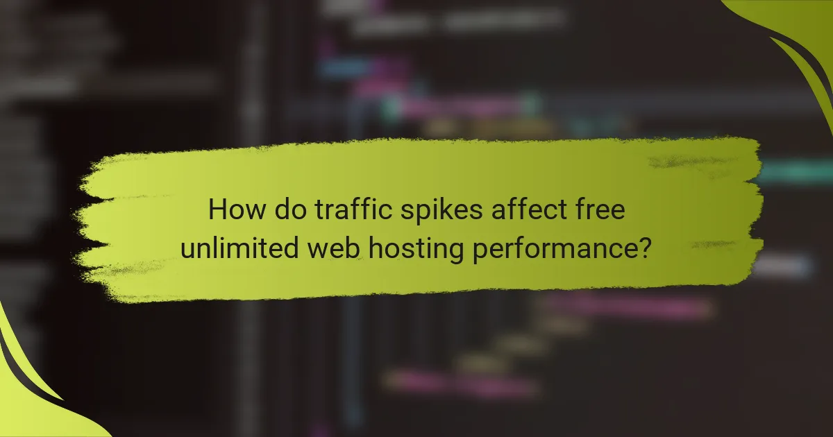 How do traffic spikes affect free unlimited web hosting performance?