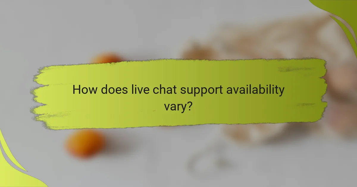 How does live chat support availability vary?