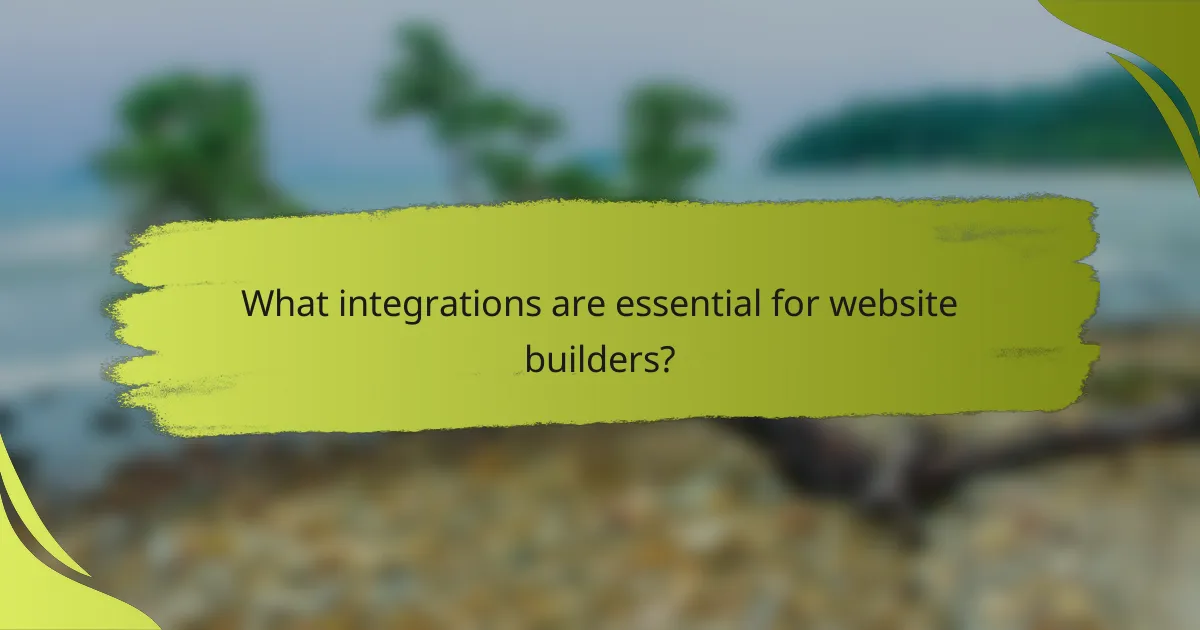 What integrations are essential for website builders?